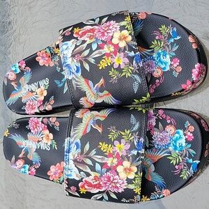 Johnny Was Floral Slide Sandals